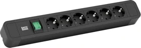 Bachmann Primo 2, 6-fach, Schalter, 2m, schwarz