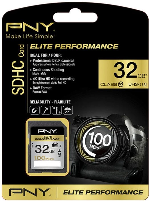 PNY Elite Performance R100 32GB, UHS-I U3, Class 10