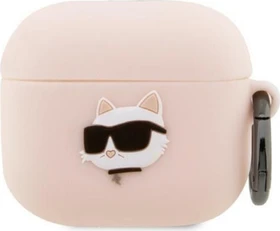Karl Lagerfeld 3D Logo NFT Choupette Head Case für Apple AirPods 3 pink