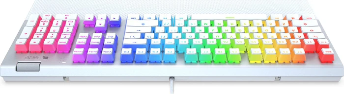 Endorfy SilentiumPC SPC Gear GK650K Omnis, LEDs RGB, Onyx White Pudding Edition, Kailh BLUE, USB, US