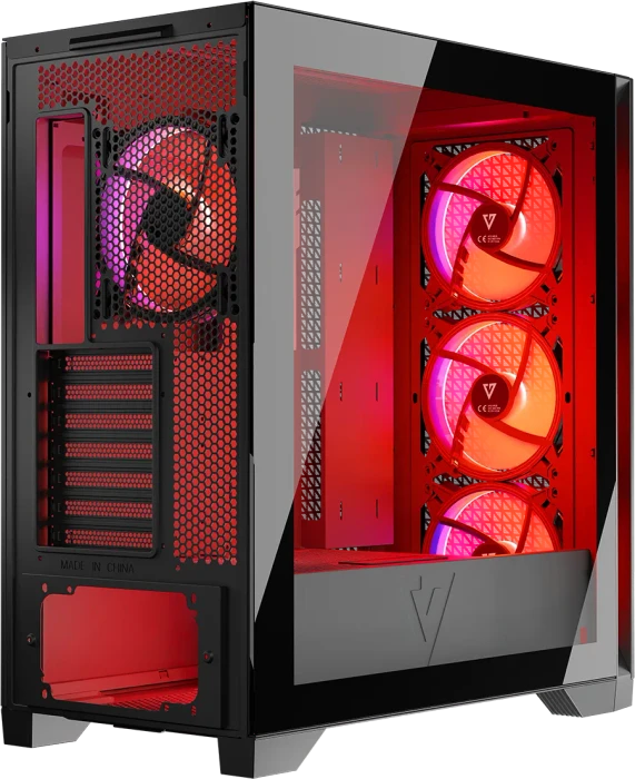 Modecom Volcano Expanse T Apex ARGB Midi, schwarz, Glasfenster