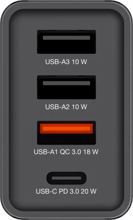 Verbatim 30W USB-Wandladegerät mit 4 Anschlüssen schwarz