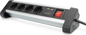 Digitus Office Tisch-Steckdosenleiste,  4-fach, 2x USB-A, 1.5m