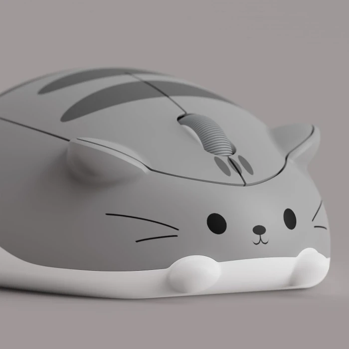 Akko x Waigua Cat Theme Wireless Mouse, Gray Mimo, USB