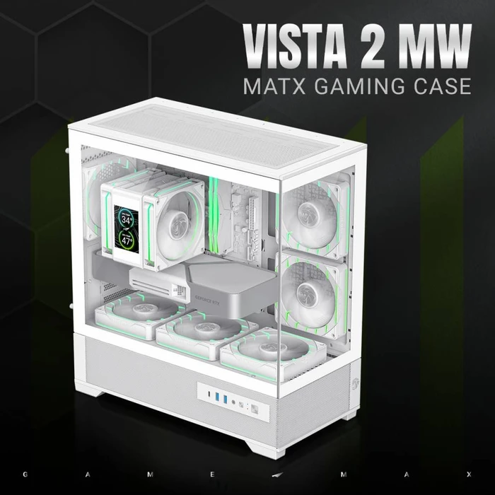 GameMax Vista 2 MW, weiß, Glasfenster