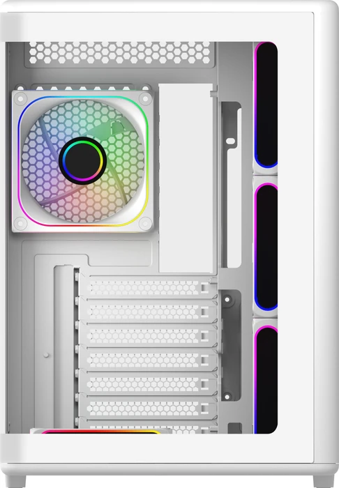 Cooler Master Elite 600 White, weiß, inkl. 7x Lüfter, Glasfenster