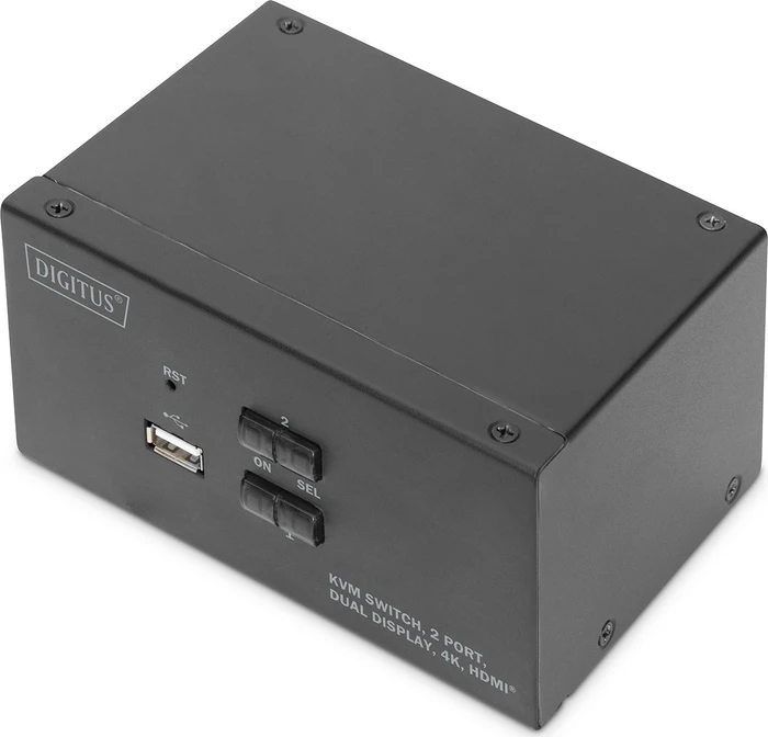 Digitus KVM-Switch, 2-Port, Dual-Display, 4K, HDMI, 2-fach KVM-Switch