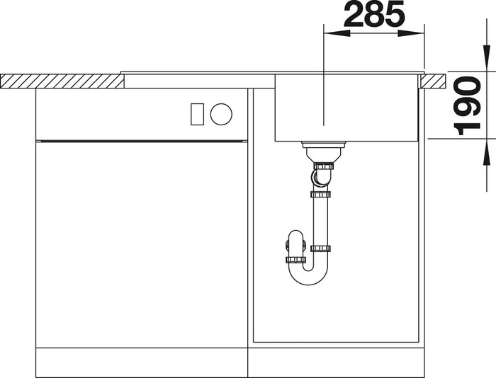 Blanco Zia 5 S Becken reversibel mit Ablauffernbedienung weiß