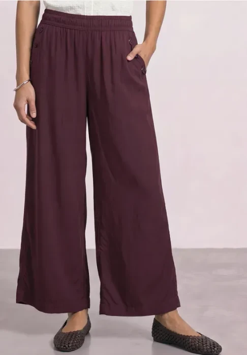 Street One High Waist Wide Leg Hose rustic rouge (Damen)