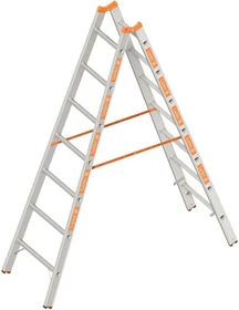 Layher Topic 1039 Alu 2-tlg. Stehleiter, 2x 7 Stufen