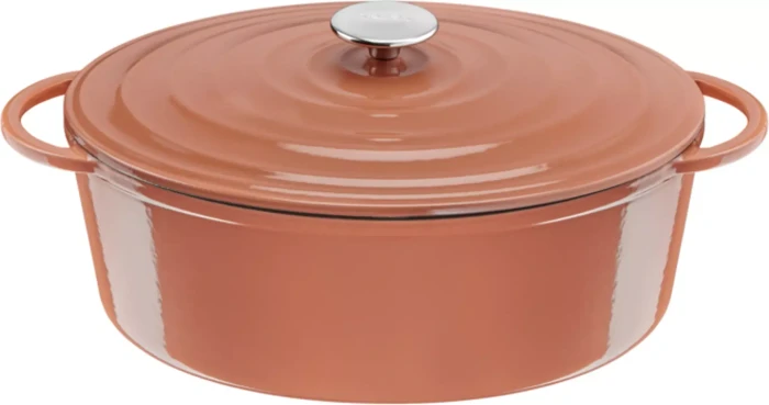 Tefal E26006 Lov Gusseisen Kochtopf Bräter oval 34x26cm terracotta