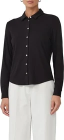 s.Oliver Black Label Jerseybluse mit Perlmuttknöpfen Hemd langarm schwarz (Damen)