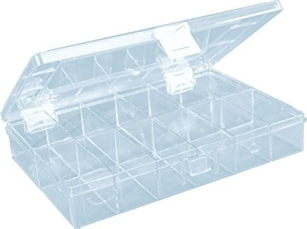 Hünersdorff PS-Compact Sortimentskasten mit 12 Fächern transparent