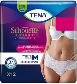 Tena Silhouette White Pants Plus Schutzhose Größe M, 12 Stück