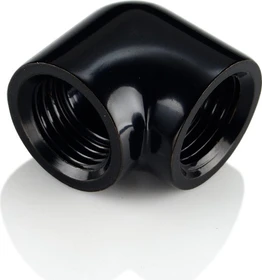 Bitspower Touchaqua Verbinder 90° 2x G1/4" female, Glorious Black, 2er-Pack