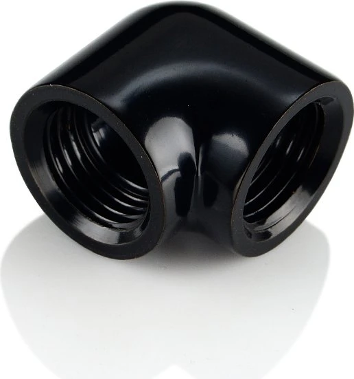 Bitspower Touchaqua Verbinder 90° 2x G1/4" female, Glorious Black, 2er-Pack