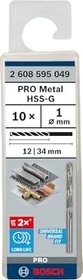 Bosch Professional HSS-G Spiralbohrer, 1x12x34mm, 10 Stück