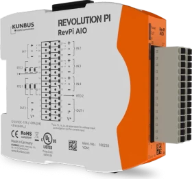 Revolution Pi RevPi AIO Analoges I/O Erweiterungsmodul, 4 Eingänge, 2 Ausgänge (PR100250)
