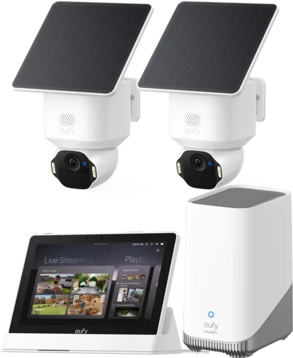 eufy eufyCam Solo E42, 2er-Pack inkl. HomeBase S380 & Display, Set