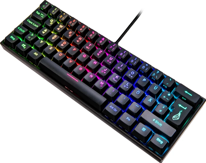 Verbatim SureFire KingPin M1 60% Gaming Keyboard, LEDs RGB, RED Switches, schwarz, USB, DE