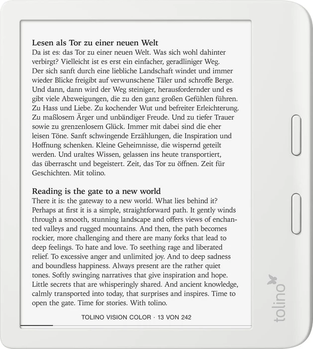tolino vision color, weiß, 32GB Flash