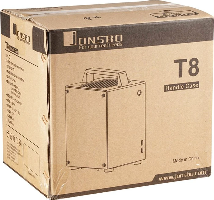 Jonsbo T8, silber, Glasfenster, Mini-ITX
