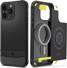 Spigen Rugged Armor (MagFit) für Apple iPhone 15 Pro Max Matte Black