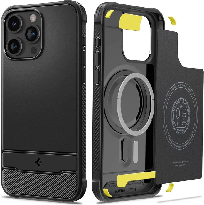 Spigen Rugged Armor (MagFit) für Apple iPhone 15 Pro Max Matte Black
