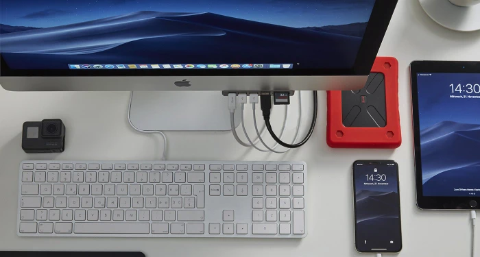 LMP USB-C Attach Dock Pro, Space Gray, 1x USB-C 3.0 [Stecker], 2x USB-A 3.0 [Stecker]