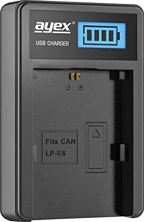 ayex USB-Ladegerät für Canon Akkus Typ LP-E6/N/NH