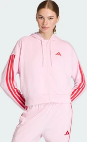 adidas Essentials 3-Streifen French Terry Hoodie clear pink/pure ruby (Damen)