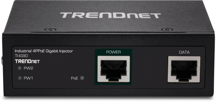 TRENDnet Industrial Railmount Gigabit PoE-Injektor, 2x RJ-45, 90W PoE++