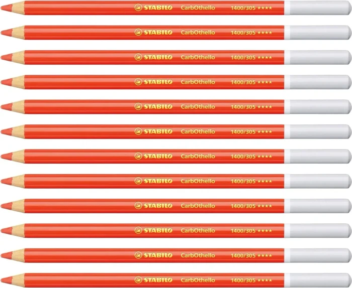 STABILO CarbOthello Kreidestift zinnoberrot, 12er-Pack