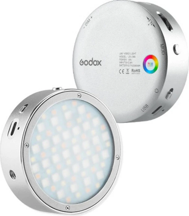 Godox R1 LED Rundkopf silber