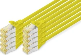 Digitus Patchkabel, Cat6a, S/FTP, RJ-45/RJ-45, 1m, gelb, 10er-Pack