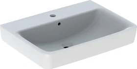 Geberit Renova Plan Aufsatzwaschtisch 65cm, Hahnloch mittig, mit Überlauf, weiß
