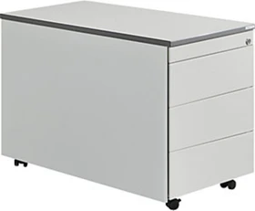 mauser Rollcontainer line, 1x Utensilienauszug, 3x Materialschublade, lichtgrau