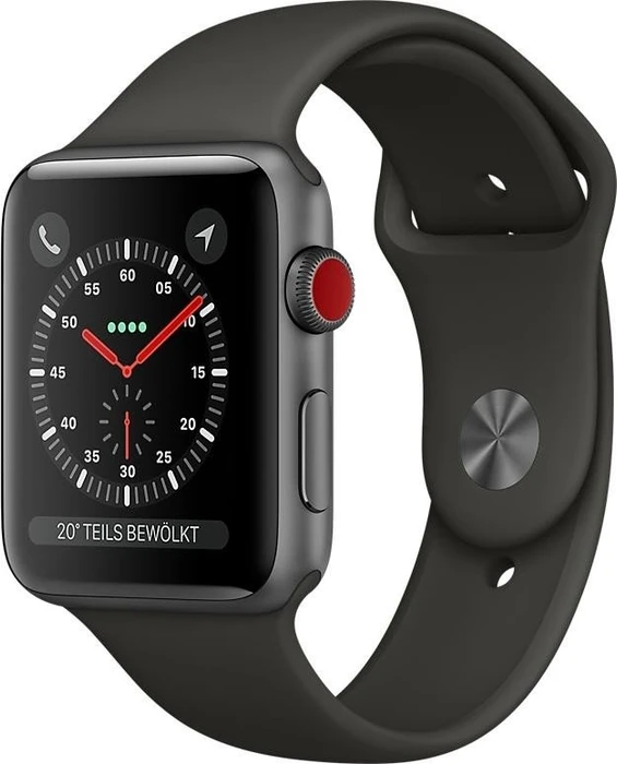 Apple Watch Series 3 (GPS) Aluminium 42mm grau mit Sportarmband grau