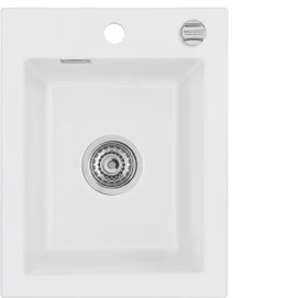 systemceram Mera 39 Einbau Becken mittig mit Ablauffernbedienung satin