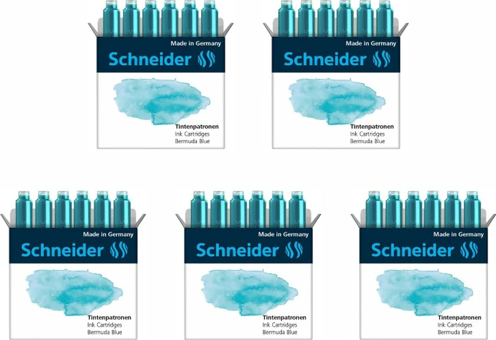 Schneider Pastell Standard-Tintenpatrone bermuda blue, 6er-Pack