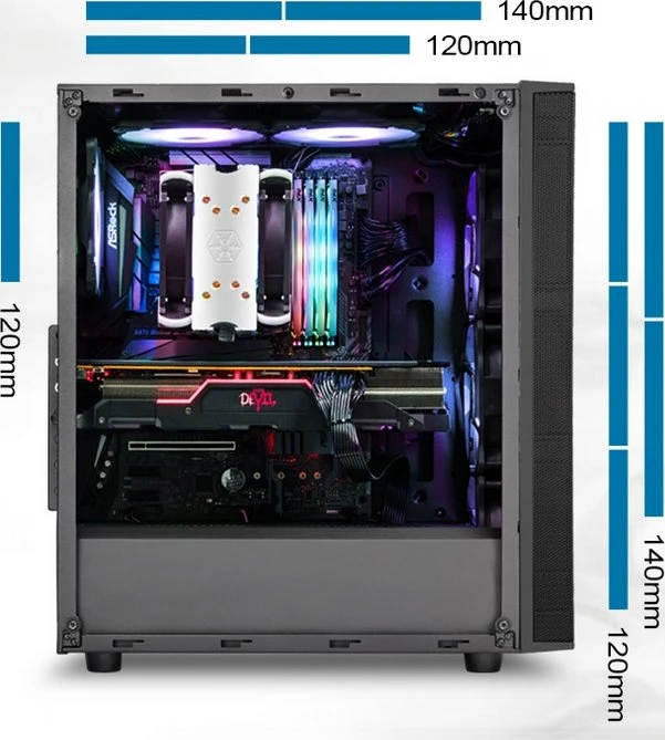 SilverStone Fara R1 Pro, schwarz, Glasfenster