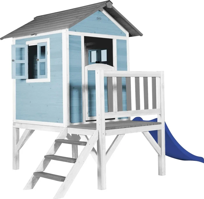 Axi Spielhaus Lodge XL blau/weiß mit Rutsche blau