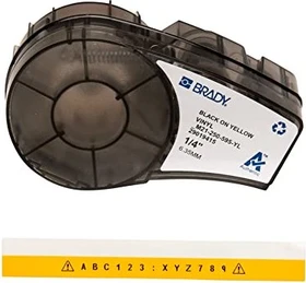 Brady All Weather Vinyl Beschriftungsband, 6.4mm, schwarz/gelb