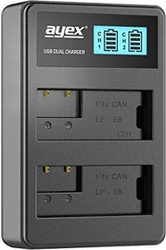 ayex USB Dual- Ladegerät für Canon Akkus Typ LP-E8