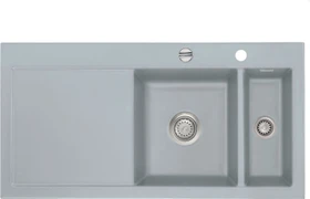 systemceram Mera 100 Einbau Becken rechts mit Ablauffernbedienung titan