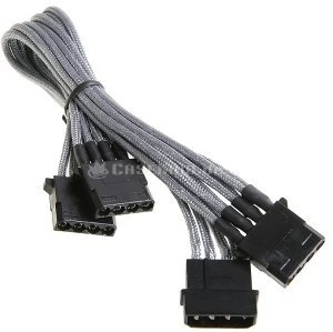 BitFenix Alchemy 4-Pin Molex auf 3x 4-Pin Molex 55cm, sleeved silber