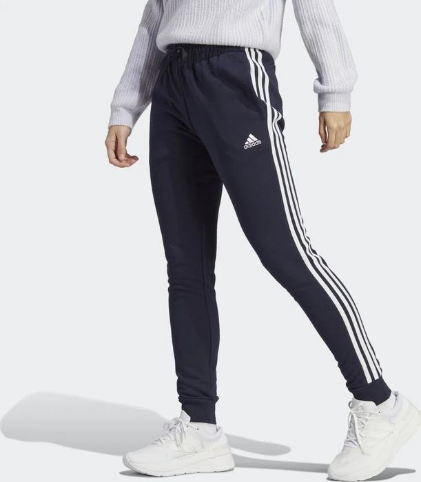 adidas Essentials 3-Streifen French Terry Cuffed Trainingshose lang legend ink/white (Damen)
