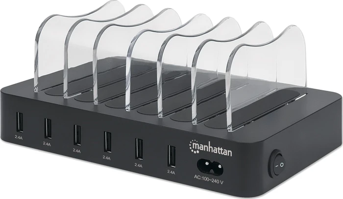 Manhattan 6-Port USB-Ladestation schwarz