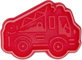 Städter Präge-Ausstecher mit Auswerfer Feuerwehrauto 6.5cm rot