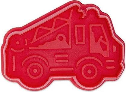 Städter Präge-Ausstecher mit Auswerfer Feuerwehrauto 6.5cm rot
